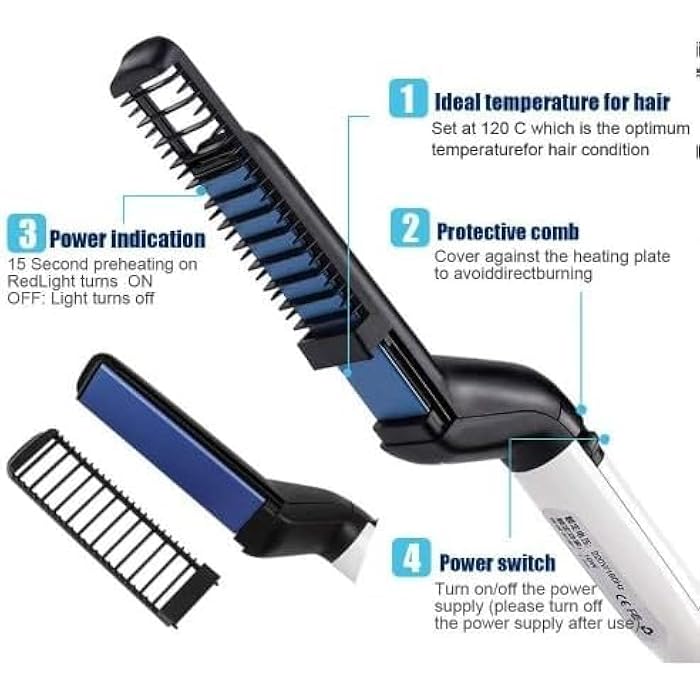 Men's Hair and Chin Iron The Perfect Tool for Every Man Seeking a Stylish Look Ceramic Plates for Fast Heating and Great Control for Professional Results - Image 3